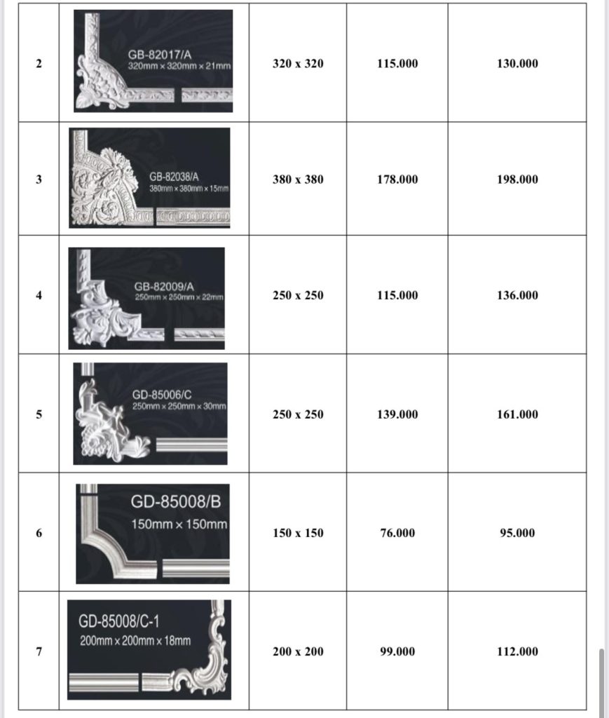 BBG Phào chỉ PU văn 07