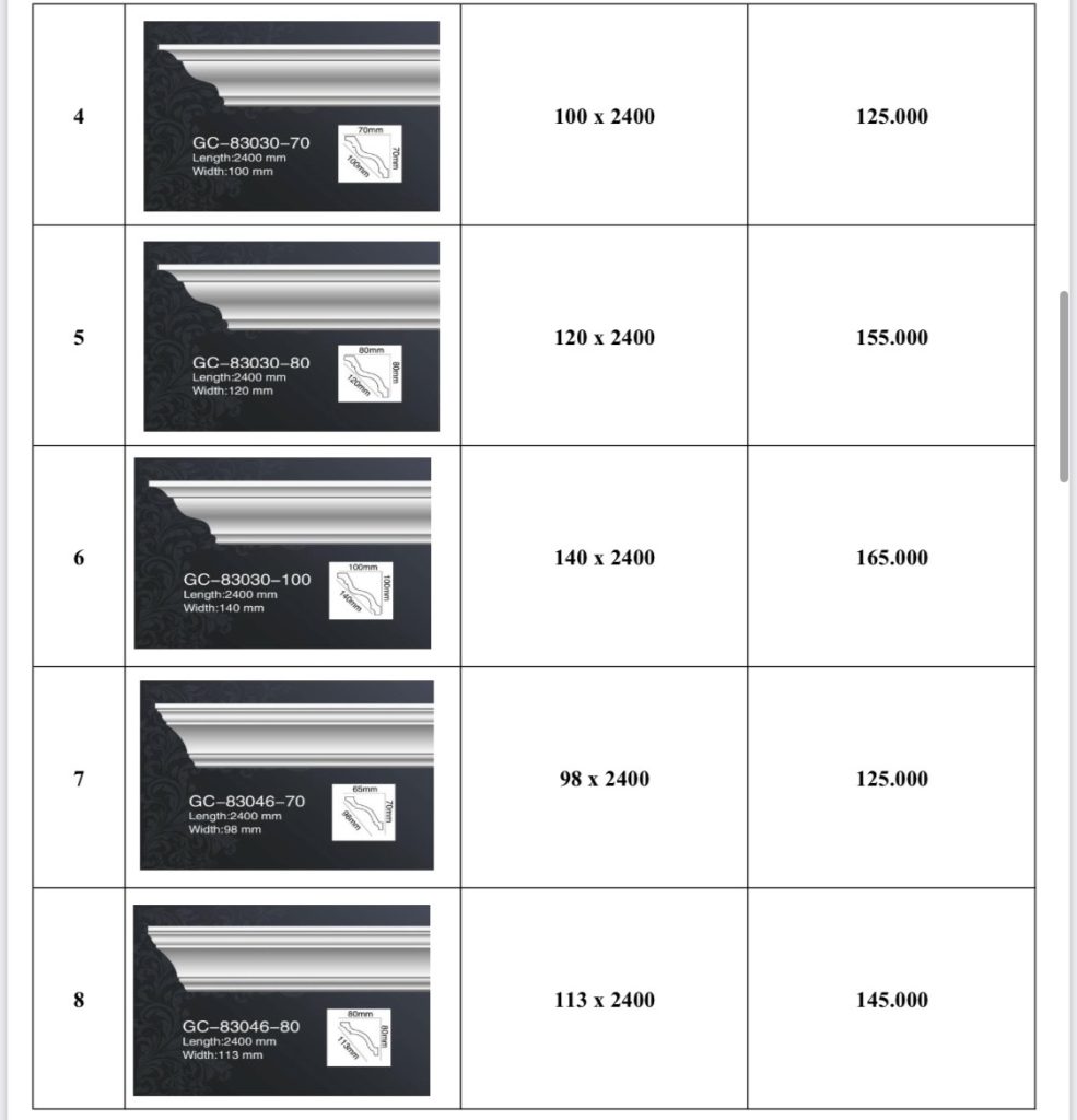 BBG Phào chỉ PU Trơn