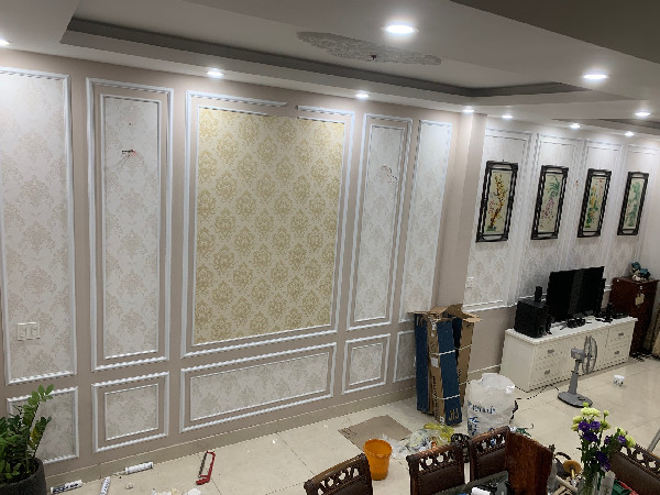 giấy dán tường tân cổ điển thực tế