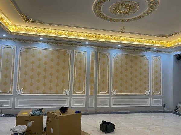 vải dán tường cổ điển phòng khách